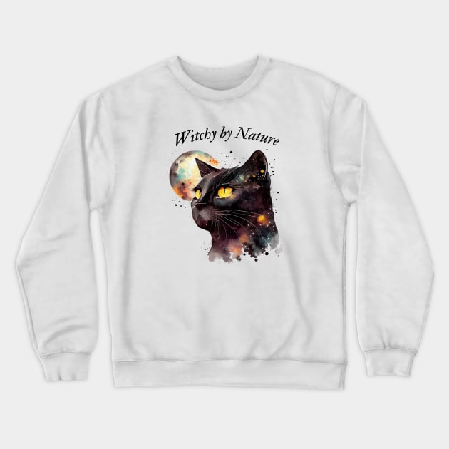 Witch's Black Cat Crewneck Sweatshirt by Erin's Witchy Wear